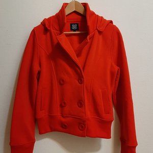 MINE Red Removable Hooded Women's Size Large Jacket Sweater